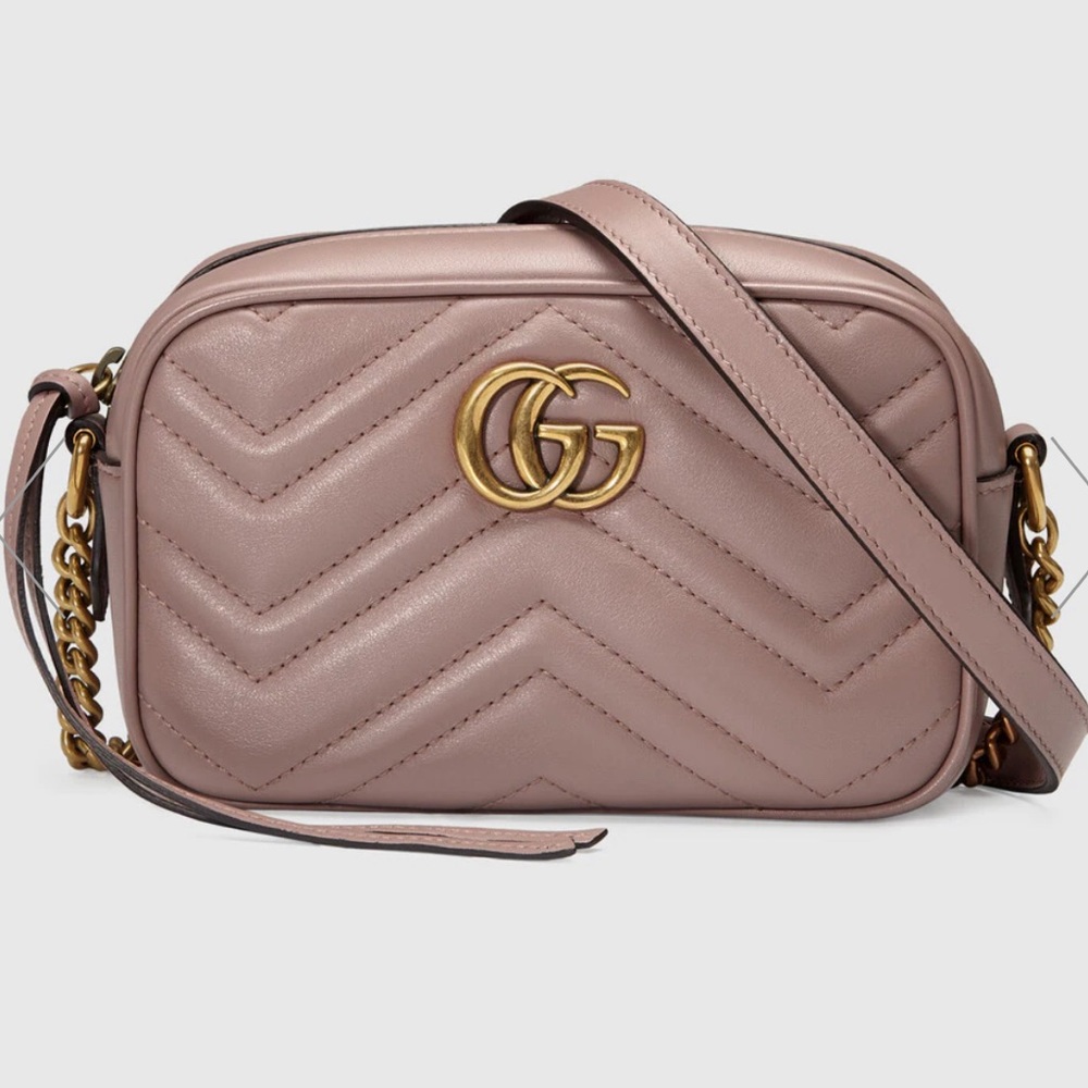 GUCCI
Calfskin Matelasse Mini GG Marmont Chain Shoulder Bag